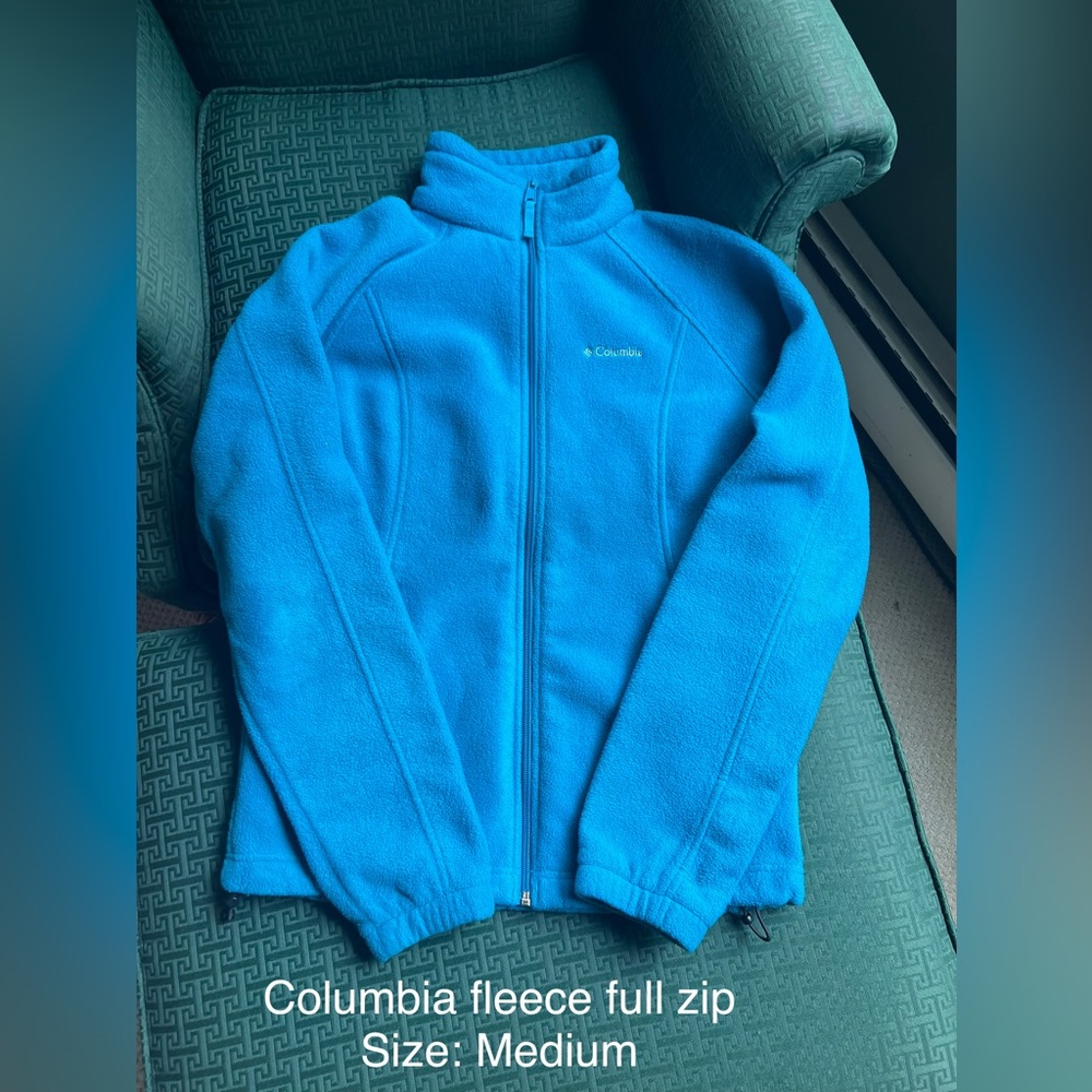 Blue Columbia Fleece Zip Up Jacket